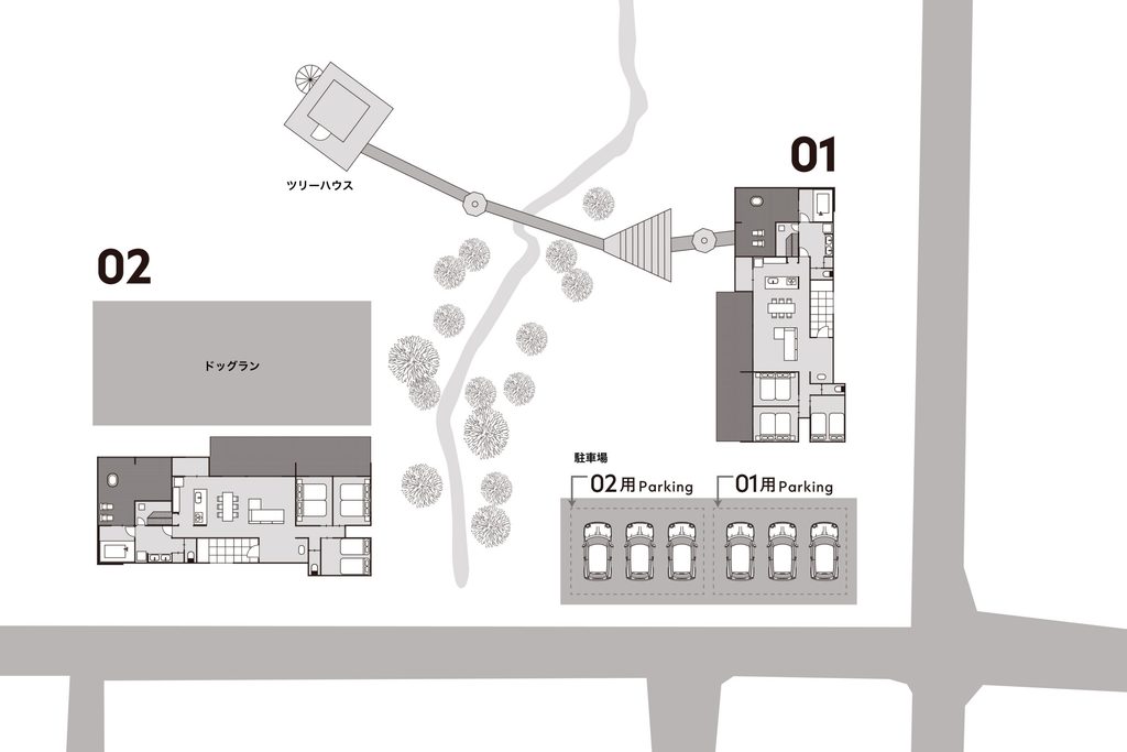 「COCO VILLA 北軽井沢 02-Dog Stay」間取り図1