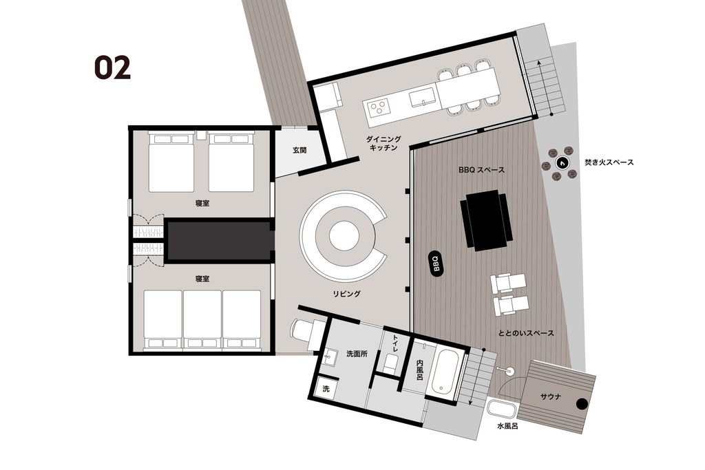 「COCO VILLA 養老渓谷 02」の間取り図2